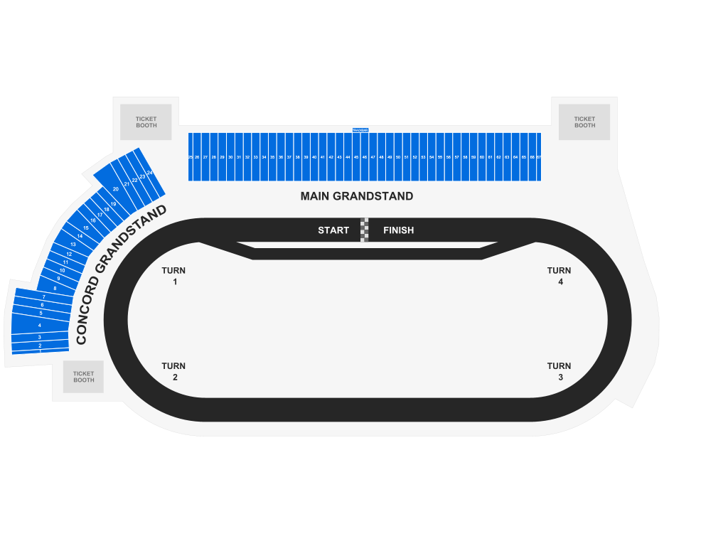 Venue seating chart for NASCAR Cup Series for reference only