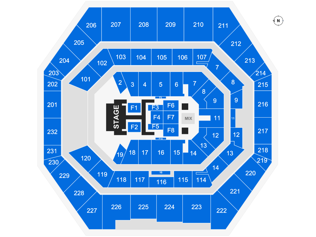 Venue seating chart for Dude Perfect for reference only