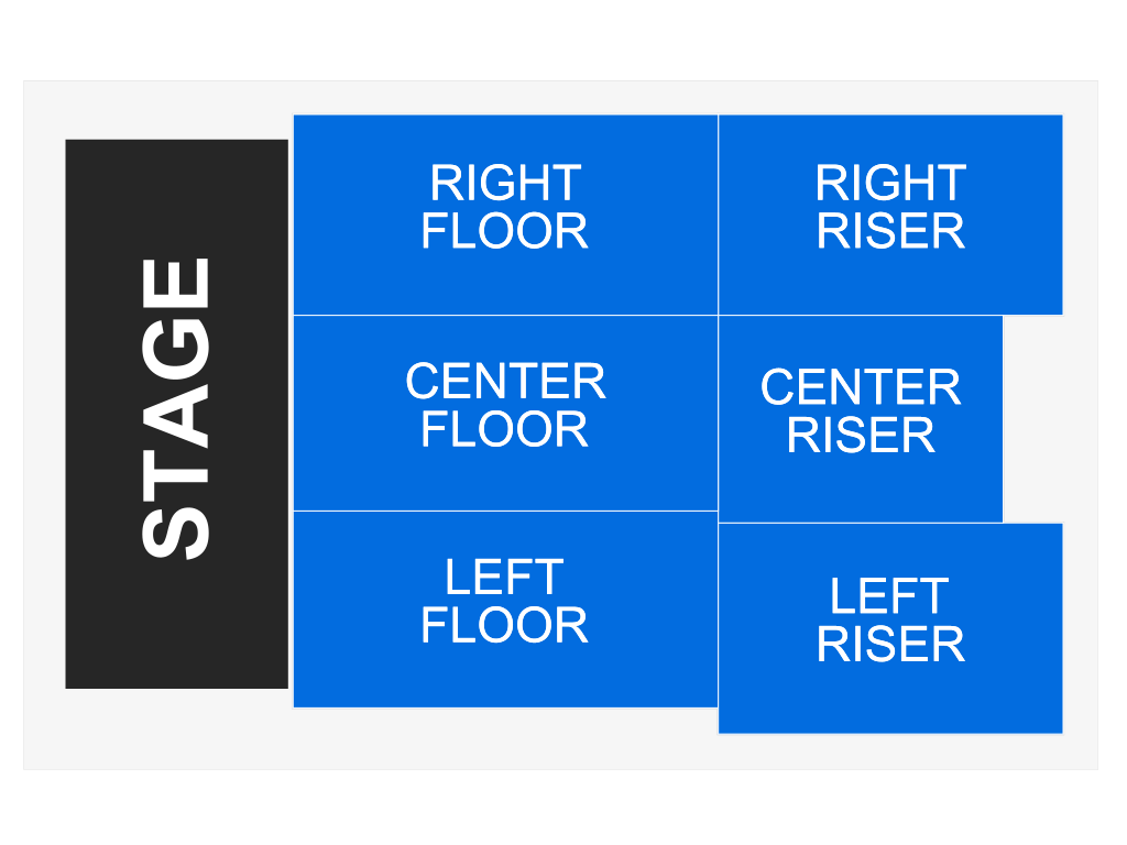 Venue seating chart for 98° for reference only