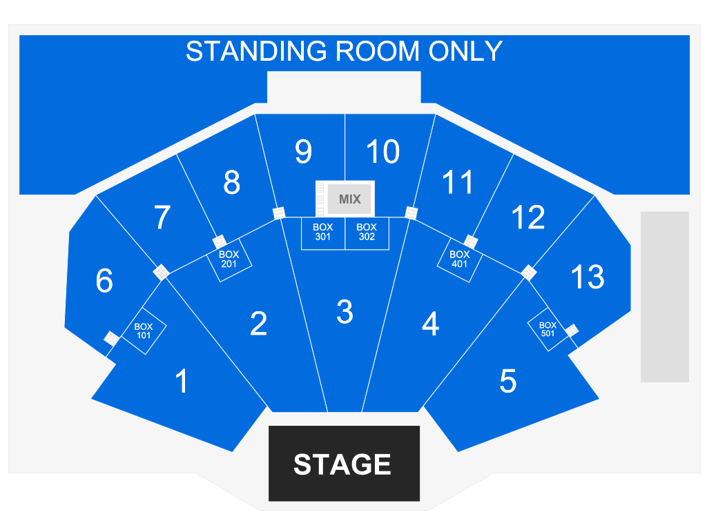 Venue seating chart for The Isley Brothers for reference only