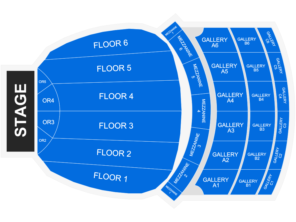 Venue seating chart for Luis R Conriquez for reference only