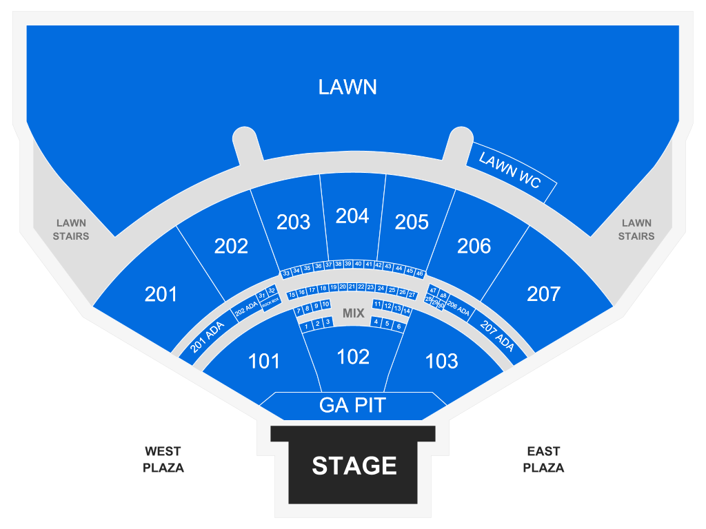 Venue seating chart for Thomas Rhett for reference only