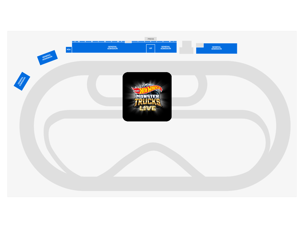 Venue seating chart for Hot Wheels Monster Trucks Live for reference only