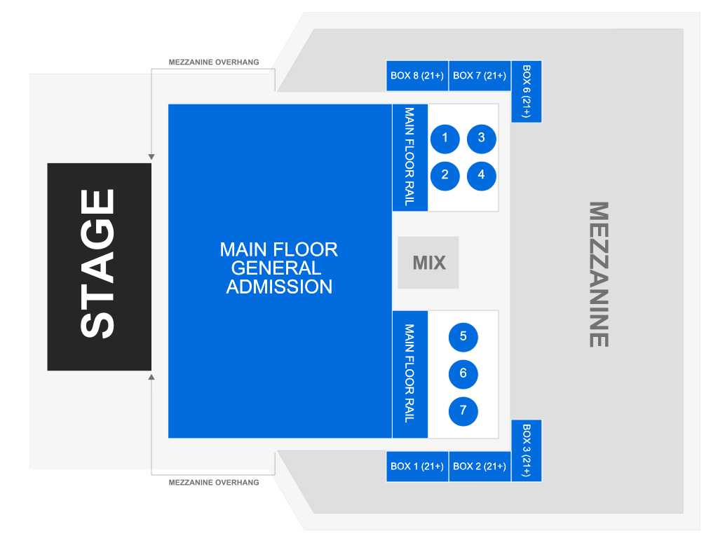 Venue seating chart for They Might Be Giants for reference only