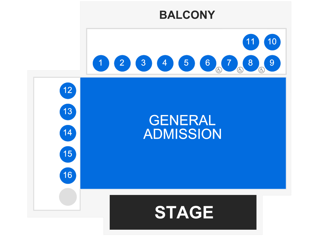 Venue seating chart for Trevor Hall for reference only