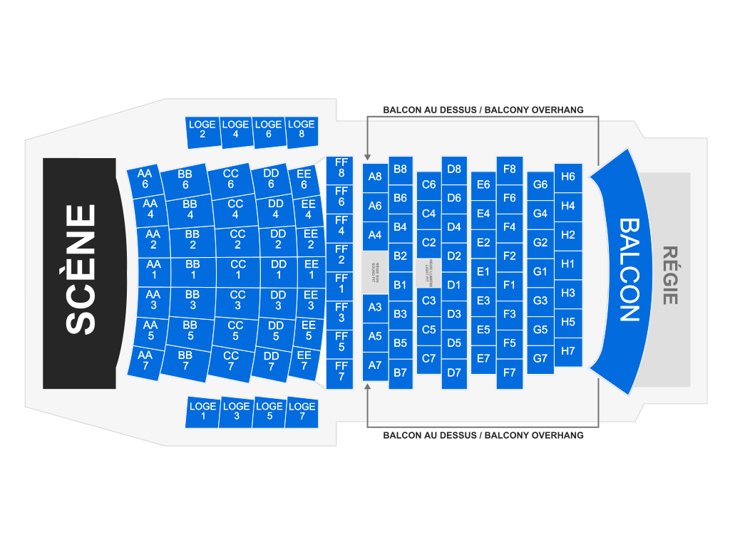 Venue seating chart for Piano Man 3 for reference only