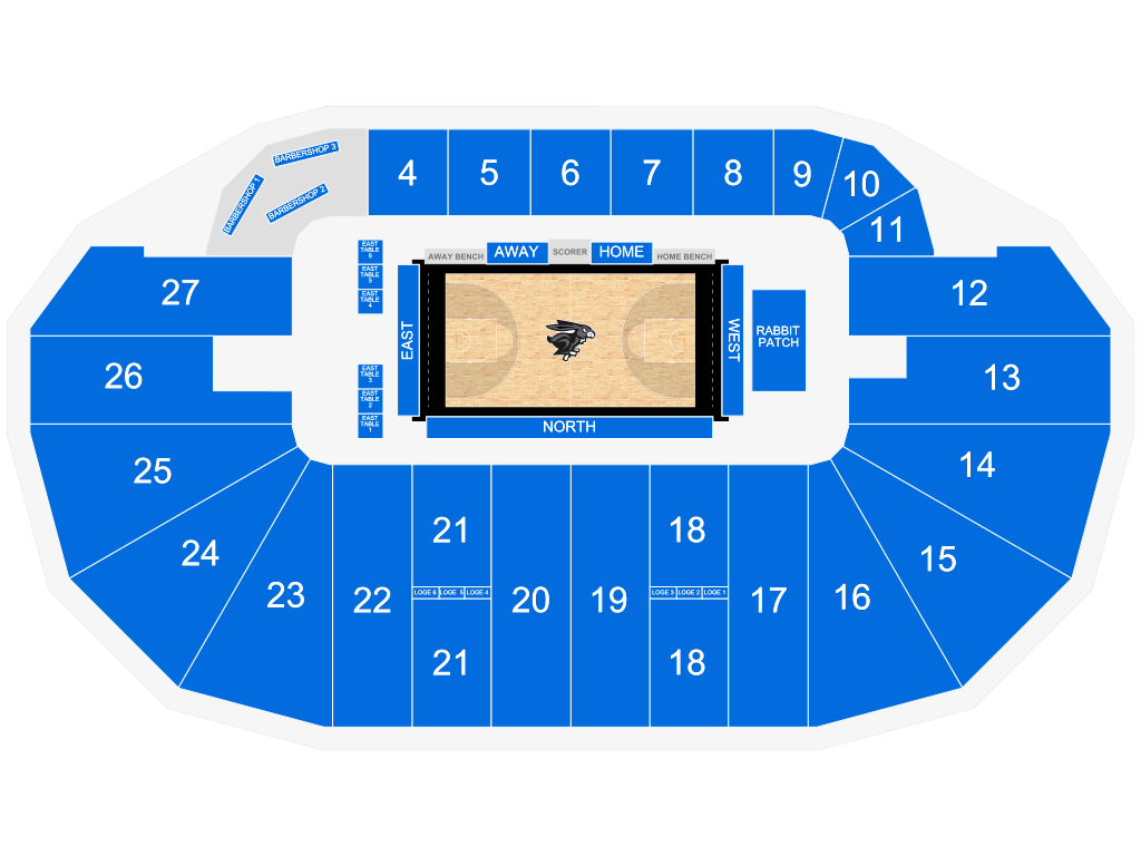 Venue seating chart for Ottawa BlackJacks for reference only