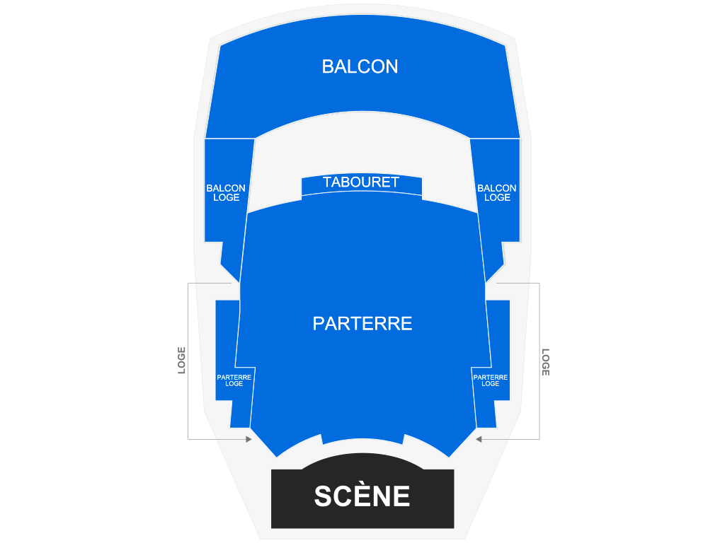 Venue seating chart for Mona de Grenoble for reference only